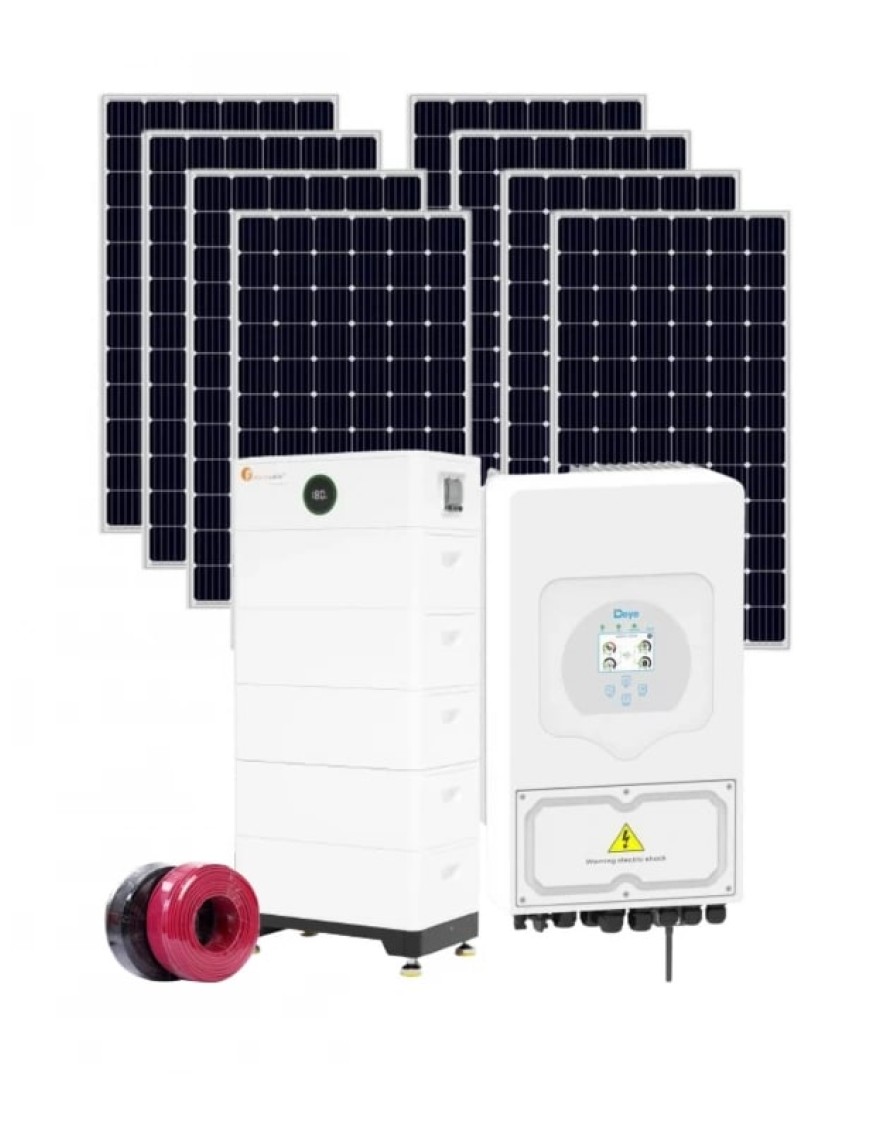 Автономна соларна система 30 kW + инвертор Deye 30 kw + 10 kwh литиева батерия - Трифазна